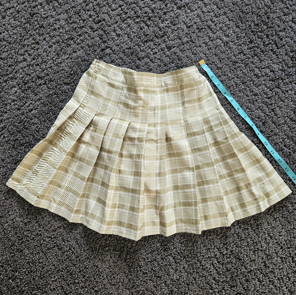 Plaid Green Women's Pleaded Mini Skirt